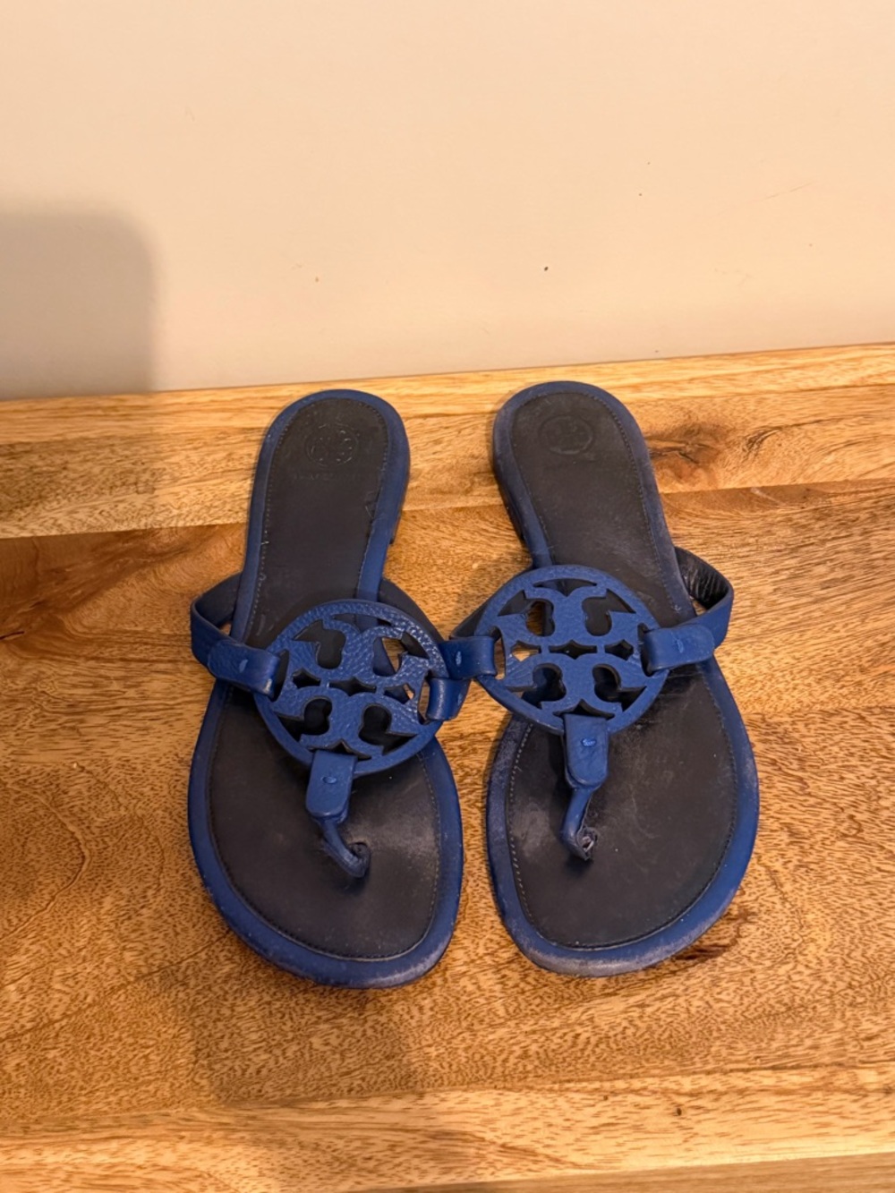 Tory Burch Blue Miller Cutout Thong Sandals